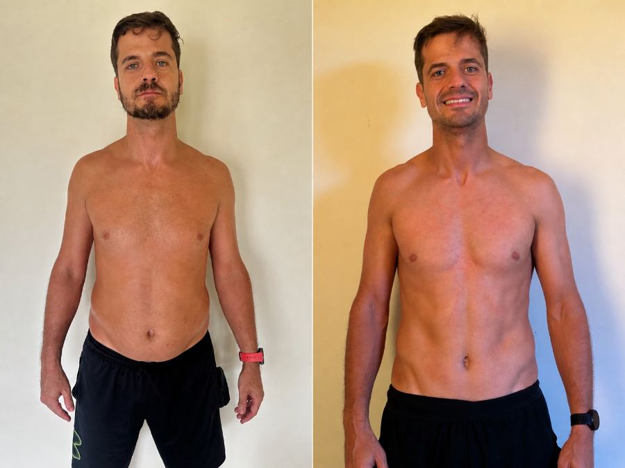 Transformação Flávio — antes e depois